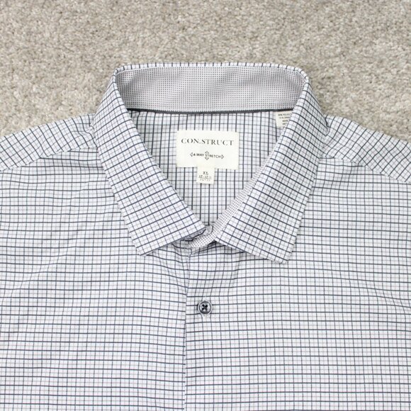 Construct Shirt Mens XL, 17-17 1/2, 34/35 Black/Gray 4 Way Stretch Long Sleeve - Picture 6 of 13